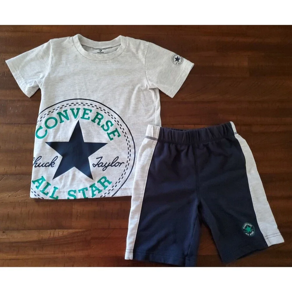 EUC Boy's Converse logo short sleeve t-shirt and shorts set - Size 7